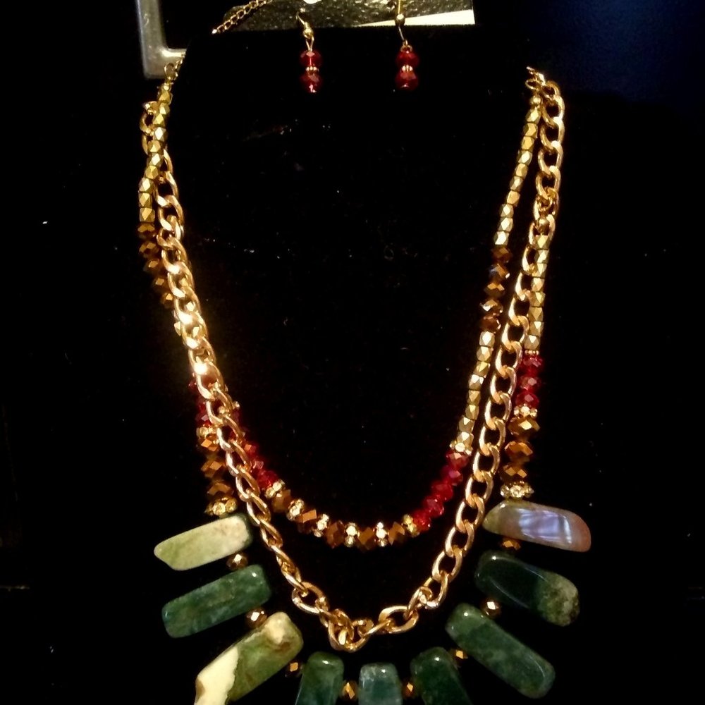 Gold Plated Three link Necklace Set